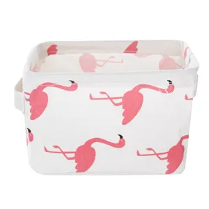 Nordic canvas storage basket waterproof fabric organizer box for home clutter and desktop tidy items