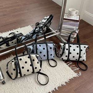 Gran capacidad mujeres lunares bolso de mano elegante hombro tote bolsa ocio diario comprador