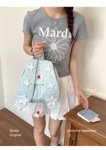 Mignon sac à dos mini en toile avec oreilles de lapin pour femmes sac d'école quotidien loisir