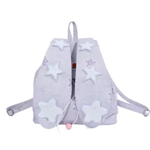 Joli sac à dos violet avec décor d'étoiles, sac à dos décontracté spacieux pour femmes chic.