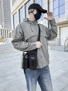 Sac bandoulière tactique pour homme multifonction sac de poitrine noir résistant durable