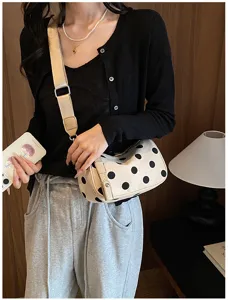 Modieuze Koreaanse stippen okseltas kussen casual crossbody tas chic niche ontwerp