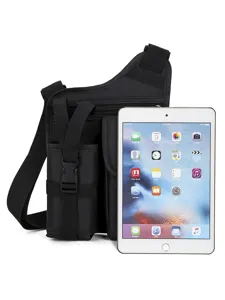 Sac bandoulière tactique pour homme sac de poitrine multifonctionnel sac cyclisme noir