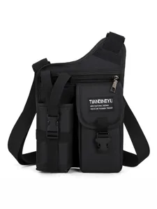 Sac bandoulière multifonctionnel homme cyclisme en plein air sac de poitrine noir durable