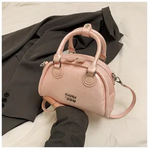 2026 Koreaanse Mode Niche Ontwerp Bowling Tas Dames Retro Casual Roze Handtas Schoudertas