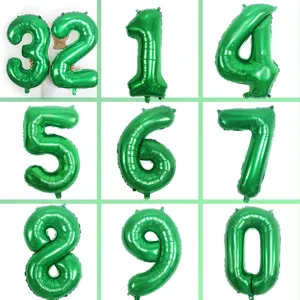 Green Number Foil Balloon Digital Aluminum Mylar Balloons for Birthday Party Celebration Events Supplies