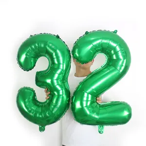 32 inch dark green number foil balloon for birthday party decorations and celebrations