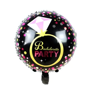 18 Zoll Junggesellinnenabschied Folienballon schwarz rosa Diamantring Alufolien Ballon