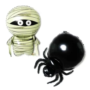Halloween Mummy Black Spider Aluminum Film Balloons Novelty Party Decoration Spooky Festival Inflatable Balloon