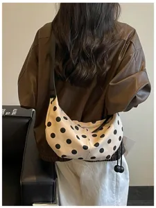 Korean niche design polka dot shoulder bag women summer trendy casual dumpling crossbody bag