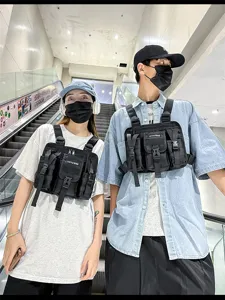 Taktische Brusttasche für Herren und Damen, multifunktionale Streetwear Westentasche.