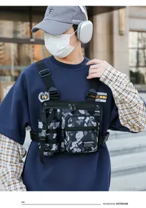 Taktische Brusttasche für Herren, multifunktionale Streetwear Westen-Tasche für Outdoor.
