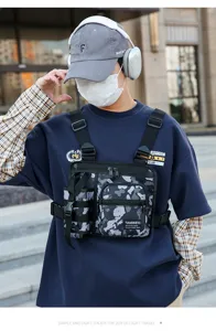 Herren Taktische Brusttasche Multifunktional Streetwear Camo Weste Tasche Outdoor.