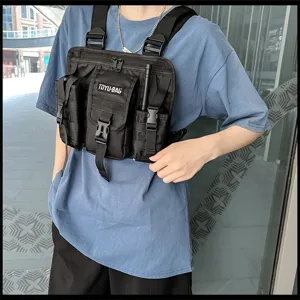 Taktische Brusttasche für Herren, Outdoor multifunktionale Streetwear Rig Tasche mit Taschen.