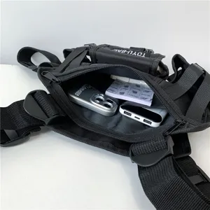 Taktische Brusttasche für Herren Outdoor multifunktionale Arbeitsweste Tasche schwarz