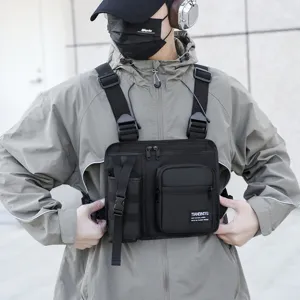Herren Taktische Brusttasche Mehrfachtaschen Funktionale Techwear Weste Outdoor Streetwear.