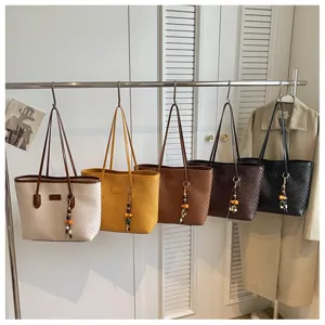 Sac cabas tissé sac à épaule grande capacité décontracté sac à main mode été