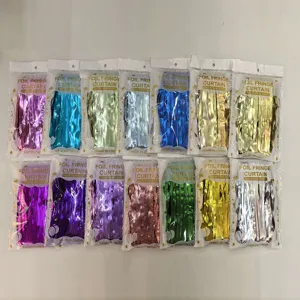 Metallic Tinsel Foil Fringe Curtain Shimmer Backdrop For Birthday Party Wedding Stage Background Wall Decoration