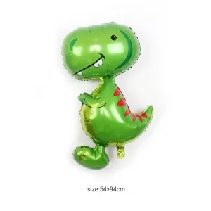 Large green dinosaur foil balloon T-Rex animal balloon for kids birthday party decorations