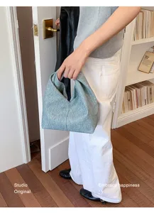 Freie Jeans Knoten Griff Handtasche stilvolle minimalistische Dreieck Tasche für Damen Alltag