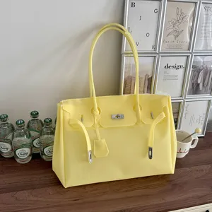 Γυναικείο Τσάντα Tote Ζελέ PVC Μεγάλης Χωρητικότητας Τσάντα Χειρός Μετακίνησης Mόδα Casual Μονόχρωμη Τσάντα Ώμου