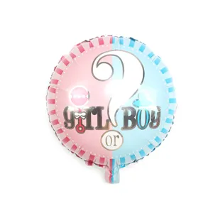 18 inch gender reveal foil balloon party decoration cute baby boy or girl round balloon