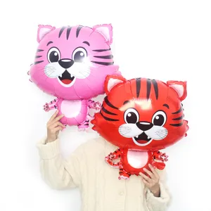 Süßer Cartoon Tiger Folienballon für Partydekoration, niedliche tierische Luftballons.