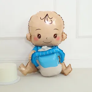 3D baby foil balloon detail shot, perfect for birthday party decorations and baby shower events.