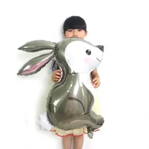 Jungle Rabbit Aluminum Film Balloon Long Ear Bunny Helium Balloon For Kids Birthday Party Decoration Event Supplies