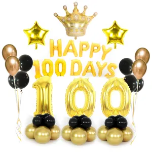 Grande set di palloncini per festa di compleanno 100 giorni corona decorazione neonato.