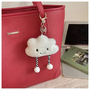 Μοντέρνα μινιμαλιστική γυναικεία τσάντα tote shopper με κρεμαστό λευκό σύννεφο μεγάλη χωρητικότητα