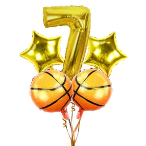Basketball digital star foil balloon set for boy birthday party and event decoration.