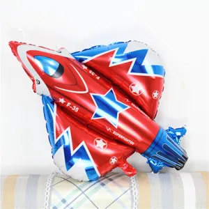Grote straaljager folieballon voor kinderverjaardagen, luchtvaart themafeest decoratie.