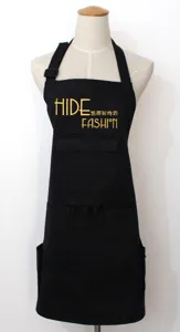 Korean style solid color custom print apron for cafe restaurant waiter workwear and cooking duties