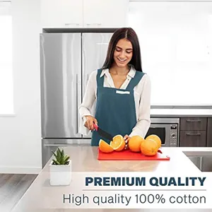 Detailed scene of a cotton apron in a bright kitchen, soft fabric and comfortable wear.