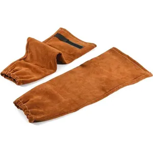 Leather Welding Sleeves Heat Resistant Flame Retardant Arm Guards Protective Work Sleeves For Welding Industrial Safety