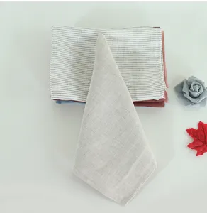 Pure linen napkins set square table cloth for hotel western food dining table decoration