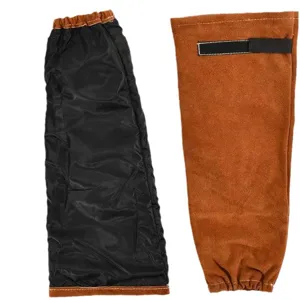 Leather welding sleeves heat resistant arm guards protective gear against spark splash