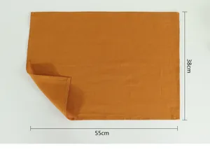 Solid color linen placemat dining table mat minimalist Japanese style rectangular kitchen