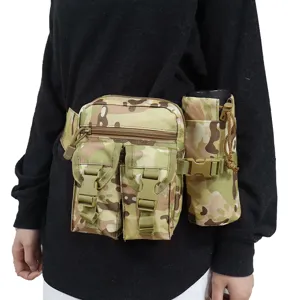 Outdoor Waterproof Running Sports Waist Bag Multifunctional Bottle Tactical Camouflage Fanny Pack For Men