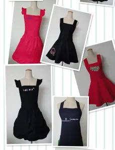 Korean style solid color apron women beauty nail workwear cafe restaurant custom logo