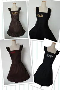 Korean solid color apron for women nail salon workwear coffee shop apron custom logo