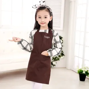 Children's Polyester Cotton Apron Korean Style Smock Cute Bib For Kids Kindergarten Art Painting Anti-Fouling Apron