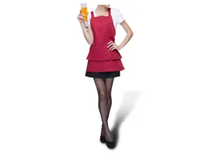 Rote mehrlagige Arbeitschuene fuer Kueche Cafe Reinigung stilvolle Uniform Taschen