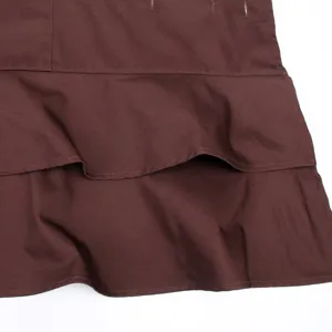 Braune rüschen arbeits schürze stilvolle kaffee küche kochen backen schürze für damen stoff