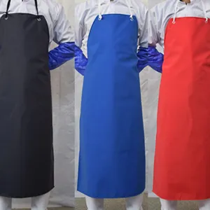 Waterproof PVC work apron for seafood market and slaughterhouse, thick and durable design.