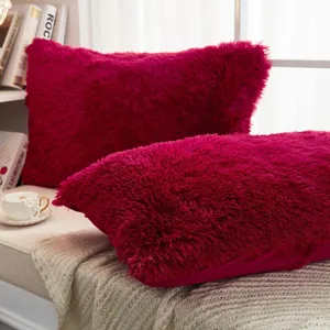 Weiches langes Plüsch Sofakissen flauschiger Dekokissenbezug für Wohnzimmer Schlafzimmer