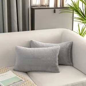 Nordic Faux Rabbit Fur Throw Pillow Cover Soft Plush Sofa Cushion Case Modern Living Room Bed Decorative Pillow