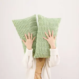 Nordisch einfarbig Kord Kissenbezug fuer Sofa und Bett, weicher dekorativer Kissen.