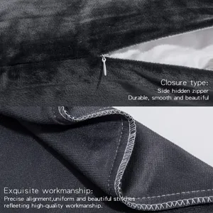 Velvet body pillow detail showing hidden zipper and neat stitching for premium quality finish.